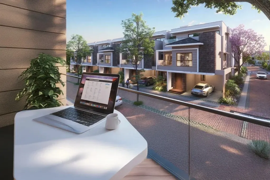 Villa balcony workspace